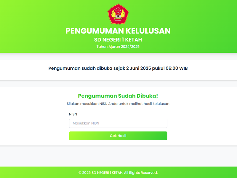 SD Negeri 1 Ketah Terbitkan Ijazah dan Transkrip Nilai Berbasis Elektronik